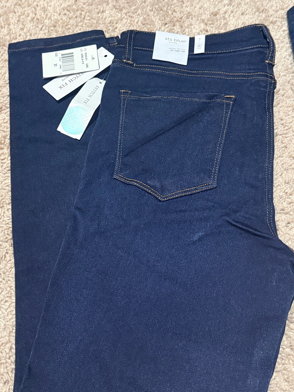 Stitch Fix straight leg dark blue jeans